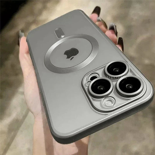 2024 New Fashion Plating Matte Magnetic Case For iPhone 15 14 13 12 11 Pro Max 15 Plus For Magsafe Wireless Charge Bumper Cover